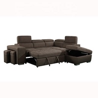 Sofá Cama de Lujo Moderno de Tela con Estructura de Madera Sólida Muebles de Sala con Función de Almacenamiento Sofá Cama Seccional