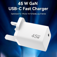 Cargadores y Adaptadores OEM, Enchufe USB para Reino Unido, Cargador de Pared Tipo C de 45 W, Carga Súper Rápida, Cargador PD Gan, Cargador de Teléfono Tipo C para Reino Unido
