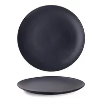 Классная белая керамическая посуда для вечеринки 8 дюймов оптом, японская черная керамическая тарелка для свадьбы