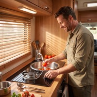 Évier compact de luxe GuangRun avec cuisinière à gaz intégrée pour camping-car, caravane, bateau, yacht, accessoires de cuisine