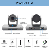 Cámara PTZ de transmisión en vivo 4K 10X USB HDML con controlador para estudio de iglesia y conferencias de audio