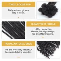 Estensioni Dreadlock Afro Kinky in Capelli Umani Brasiliani Vergini Remy, Larghezza 0.6, 10 Ciocche Fatte a Mano, Trama Singola all'Uncinetto