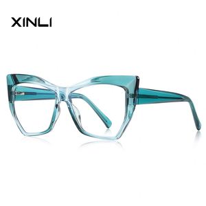 แว่นตาแฟชั่นทรงผีเสื้อ รุ่น XINLI2157 วัสดุ TR90 ลายสัตว์ กรอบหนา ป้องกันแสงสีฟ้า สำหรับผู้หญิงหน้าใหญ่ - Product Image 6