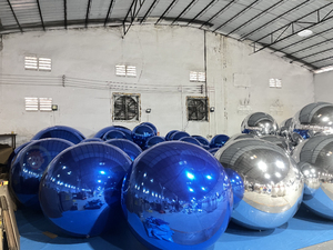 Boules de décoration suspendues bleues pour fêtes et mariages, design tendance, boule miroir <span class=keywords><strong>gonflable</strong></span> réutilisable, grandes boules brillantes - Product Image 5