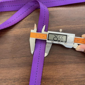 Heavy Duty 25mm Purple Striped Polyester Webbing Strap 0.95 Ton Load Capacity Durable <b>Cargo</b> Tie Down Lashing Belt - Product Image 3