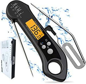 मांस थर्मामीटर तत्काल पढ़ा ओवन सुरक्षित अलार्म के साथ 1 में 2 दोहरी जांच डिजिटल खाद्य थर्मामीटर Backlight - Product Image 1