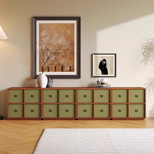 Gabinete Carmen de Estilo Moderno de Mediados de Siglo, Gabinete de Almacenamiento Lateral de Madera Sólida para Muebles del Hogar, Diseño Retro - Product Image 6