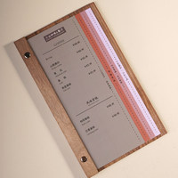 Menu en bois personnalisé haut de gamme pour thé et boissons chinoises, menu de pizzeria, café, restaurant occidental, planche en bois irrégulière avec clip