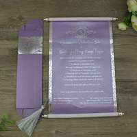 Tarjeta de invitación de boda de desplazamiento en caja de papel árabe, con texto personalizado