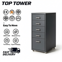 Armoire de classement mobile multi-tiroirs en métal sur roulettes, organisateur de documents de bureau en acier à roulettes pour sous le bureau