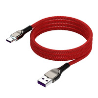 1.2m Type-C 5A Super Charge Rapide Tressé En Alliage De Zinc LED Lumière Avant USB à C Câble De Données pour iPhone V8 Chargeurs