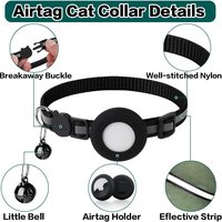 Collier de chaton réfléchissant avec support de traqueur Apple GPS collier de chat AirTag léger réglable