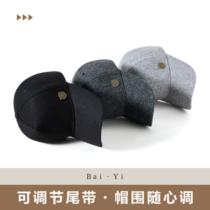 หมวกเบสบอลบุขนสัตว์ ยูนิเซ็กส์ สีเทาเข้ม อบอุ่น ระบายอากาศได้ดี กันลม กันแดด สีพื้น ผ้าเนื้อหนา - Product Image 5