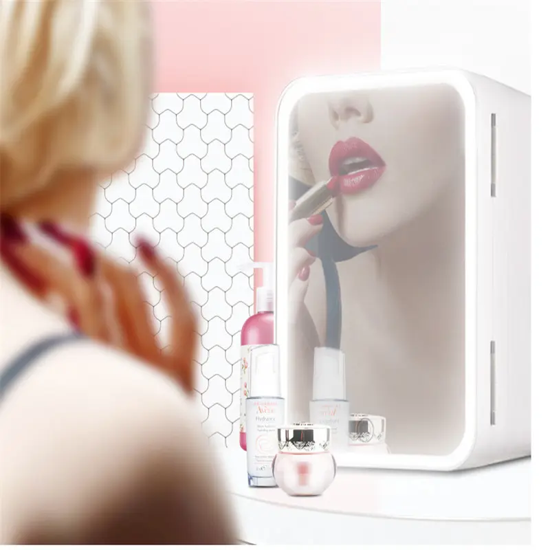Cheap 8l White Mirror Mini Beauty Cooler Makeup Refrigerator For Cosmetics