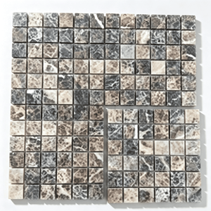 Mosaïque carrée en marbre Dark Emperador 305x305mm, dos en filet, 48mm, pour salle de bain, cuisine, sol, mur, décoration intérieure - Product Image 6