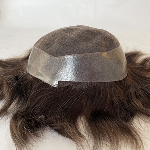 Nuevo Sistema Capilar Masculino AUS de Cabello Humano Remy Indio con Ondas Naturales, Peluca de Encaje para Hombre, de Buena Calidad, Hecho a Mano - Product Image 3