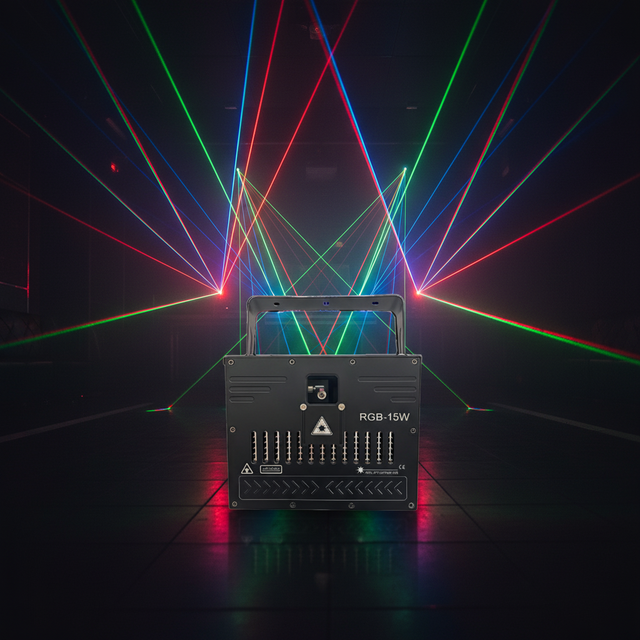 Factory 15W RGB Full Color Stage Laser Lighting Party Light 110/220V