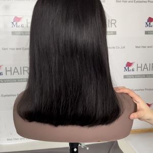 วิกผมบ็อบความหนาแน่น180% แบบบางสำหรับผมบราซิลเลียนผมลอนเล็กนอตไร้กาว - Product Image 3