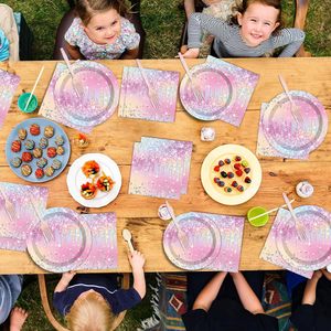 Đầy Màu sắc boho-theo chủ đề dùng một lần giấy tấm và mô Set cầu vồng Kim Cương Trang trí cho Girls 'birthday Party lễ kỷ niệm - Product Image 3