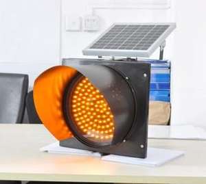 Panneau de décelleratisation routière 300 mm, <span class=keywords><strong>balise</strong></span> lumineuse clignotante jaune à LED solaire - Product Image 3