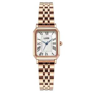 Montre à quartz en acier inoxydable de style français pour femmes, simple, rétro, carrée, verre en acier inoxydable, bracelet en acier inoxydable, mode, vente en gros pour - Product Image 4