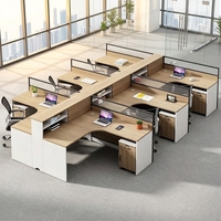Bureau de travail modulaire moderne et solide pour le bureau ou l'étude, panneau de mobilier en bois convertible provenant d'un immeuble de bureaux