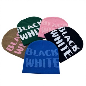 หมวกบีนนี่อะคริลิกลายหัวกะโหลก God Got Me พร้อมลายพิมพ์ Jacquard ทั่วทั้งใบ  ปักโลโก้ตัวอักษรตามสั่ง หมวกไหมพรมสำหรับเดินทางในฤดูหนาว - Product Image 3