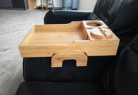 Table d'appoint articulée en bois pour canapé, support de téléphone rotatif à 360°, finition laquée sculptée, portable, pour cuisine et salle de bain