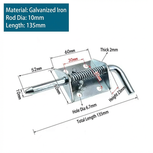 Loquet à ressort robuste en acier inoxydable de haute qualité pour porte de grange, ensemble de verrouillage à ressort pour remorque et camion - Product Image 3