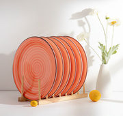 จานเซรามิคสีส้มลายเกลียว งานเพ้นท์มือคุณภาพพรีเมียม ภาชนะสำหรับรับประทานอาหาร ขายส่งสำหรับงานแต่งงาน โรงแรม ร้านอาหาร - Product Image 6