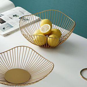 Organisateur de bureau en fil métallique moderne nordique, panier à fruits, rangement de placard, présentoir à snacks, support à pain pour aliments - Vente en gros - Product Image 2