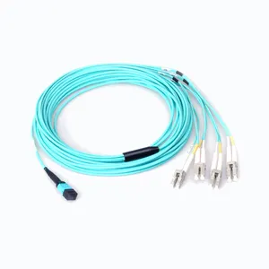 丰科100G OM3 MPO至8 12 24芯液晶双工多模光纤分接电缆MTP光纤跳线