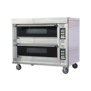 2 dek 4 nampan Oven Harga oven listrik harga pabrik roti komersial oven 2 dek