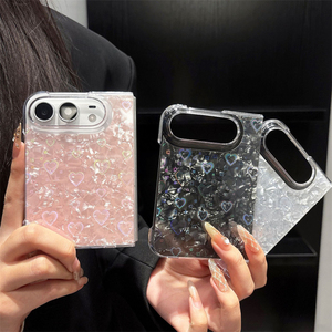 Étui de téléphone de luxe à motif coquillage pour iPhone Duo 18 Fold, coque rigide en PC antichoc avec protection de la charnière - Product Image 1