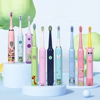 Cepillo de Dientes Eléctrico para Niños, Funciona con Batería, Fácil de Usar, para Viajes y el Hogar, Diseño de Dibujos Animados, Automático