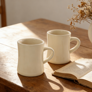 Juego de Tazas de Café de Cerámica Gruesa Estampada, Estilo Retro Clásico Vintage, con Logotipo Personalizado OEM, para Cafetería - Product Image 3