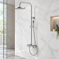 Système de douche apparent avec mitigeur chaud/froid, pommeau de pluie et douchette à main pour importateurs, distributeurs et revendeurs