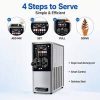 Mini Máquina de Helado Suave de Sobremesa, de un Solo Cabezal, Ahorradora de Energía, Portátil, para Uso Doméstico y Comercial