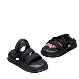 Sandales plates pour femmes, style printemps-été-automne, nouvelle collection, semelle souple, design monopièce, chaussures de plage - Product Image 1