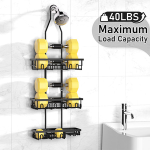 Bathroom Shower Rack 3 Tier <b>Wall</b> Mounted <b>Corner</b> Storage <b>Shelf</b> 60X70cm Durable Shampoo Organizer - Product Image 4