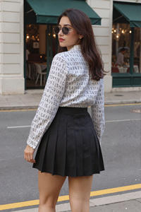 <span class=keywords><strong>Chemise</strong></span> décontractée à manches longues pour <span class=keywords><strong>femme</strong></span>, personnalisable avec logo, imprimé lettres, en polyester respirant et anti-plis, vente en gros - Product Image 4