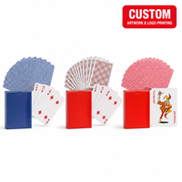 Cartes à Jouer Personnalisées à Noyau Noir 63.2x88.3mm, Jeu de Cartes Photo Rouge et Bleu, Souvenir Touristique, Cadeau Promotionnel, Vente en Gros
