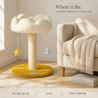Arbre à chat en forme de nuage avec griffoir en sisal, lit en peluche pour chat, plateforme, mobilier d'intérieur pour animaux de compagnie, 35x35x50cm, durable