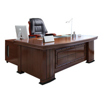 Juego de Silla y Escritorio de Oficina Runwood de Estilo Chino Moderno en Madera de Nogal y Sequo, Escritorio Ejecutivo Elegante para Gerentes y Directores, Ideal para Oficina u Hogar