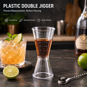 Crystal Clear Bar Jigger for Precise <strong>Alcohol</strong> Pouring Easy-to-Read Scale Double <strong>Measuring</strong> <strong>Cup</strong> for Beginner Bartenders &amp; Home Use - Product Image 1