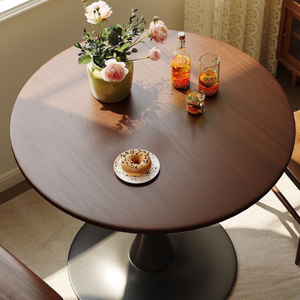 Table à manger moderne ronde <span class=keywords><strong>en</strong></span> bois de noyer <span class=keywords><strong>en</strong></span> cerisier assemblée mobile pour une utilisation <span class=keywords><strong>en</strong></span> hôtel - Product Image 3