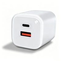 Chargeur rapide GaN double port 35W/30W PD 3.0/PD 2.0 QC3.0 avec protection OTP OCP, ignifuge, pour écouteurs, montre connectée, téléphone portable, USB Type-C
