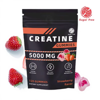 Gummies de créatine HCL monohydrate végétaliennes à marque privée, suppléments sportifs pré-entraînement Halal, 5000mg de créatine