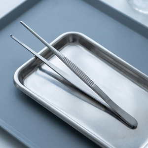 MICRO ADSON Manual Silver Tissue Forceps 14.5cm Straight 3-Jaw 1x2 <b>Teeth</b> Standard CE Certified HI-2054 Class I 1 Year Warranty - Product Image 3