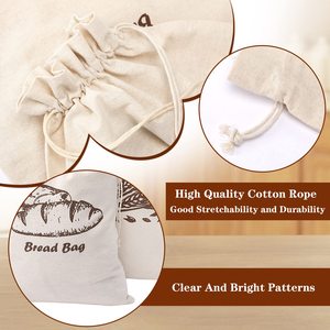 Custom <strong>Pattern</strong> Logo Reusable <strong>Bread</strong> Storage <strong>Bag</strong> Cotton <strong>Linen</strong> Drawstring <strong>Bread</strong> <strong>Bags</strong> for Homemade <strong>Bread</strong> Container - Product Image 4